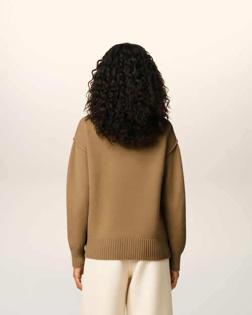 Brown Wool Ami De Coeur Cardigan - 11 - Ami Paris