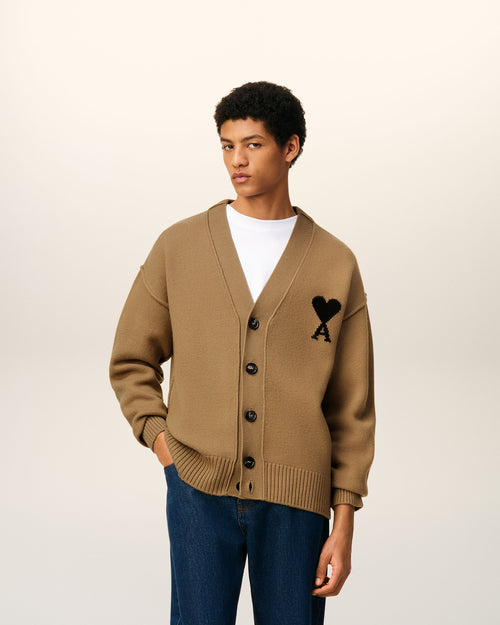 Ami De Coeur Cardigan aus brauner Wolle - 1 - Ami Paris