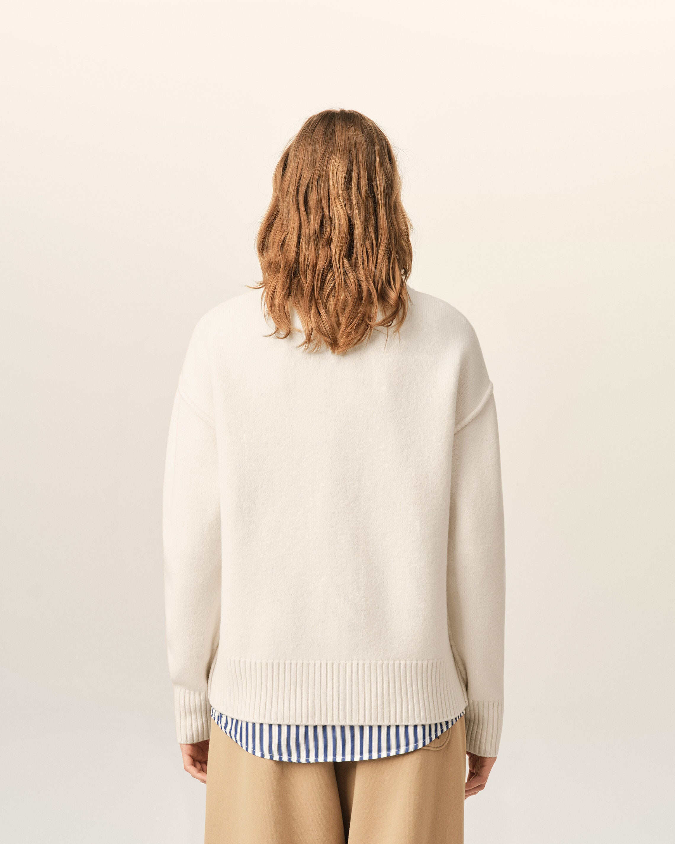 Natural wool cardigan with Ami de Coeur - 11