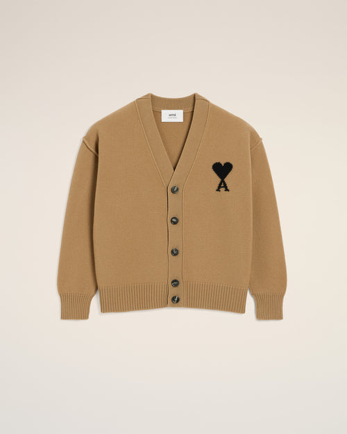                                 Brown Wool Ami De Coeur Cardigan - 3                             - Ami Paris