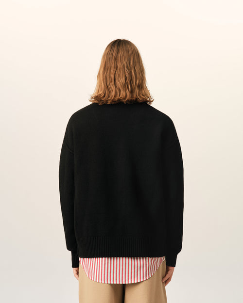 Cárdigan Ami de Cœur de lana negro - Hombre - 5 - AMI Paris - Ami Paris