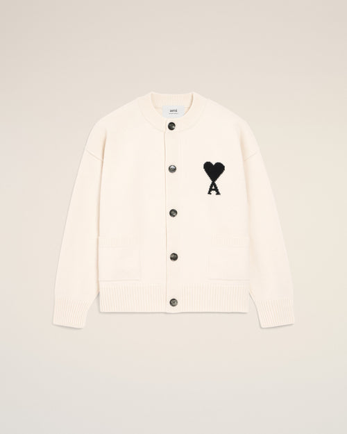 Ami De Coeur Cardigan aus weißer Wolle - 2 - Ami Paris
