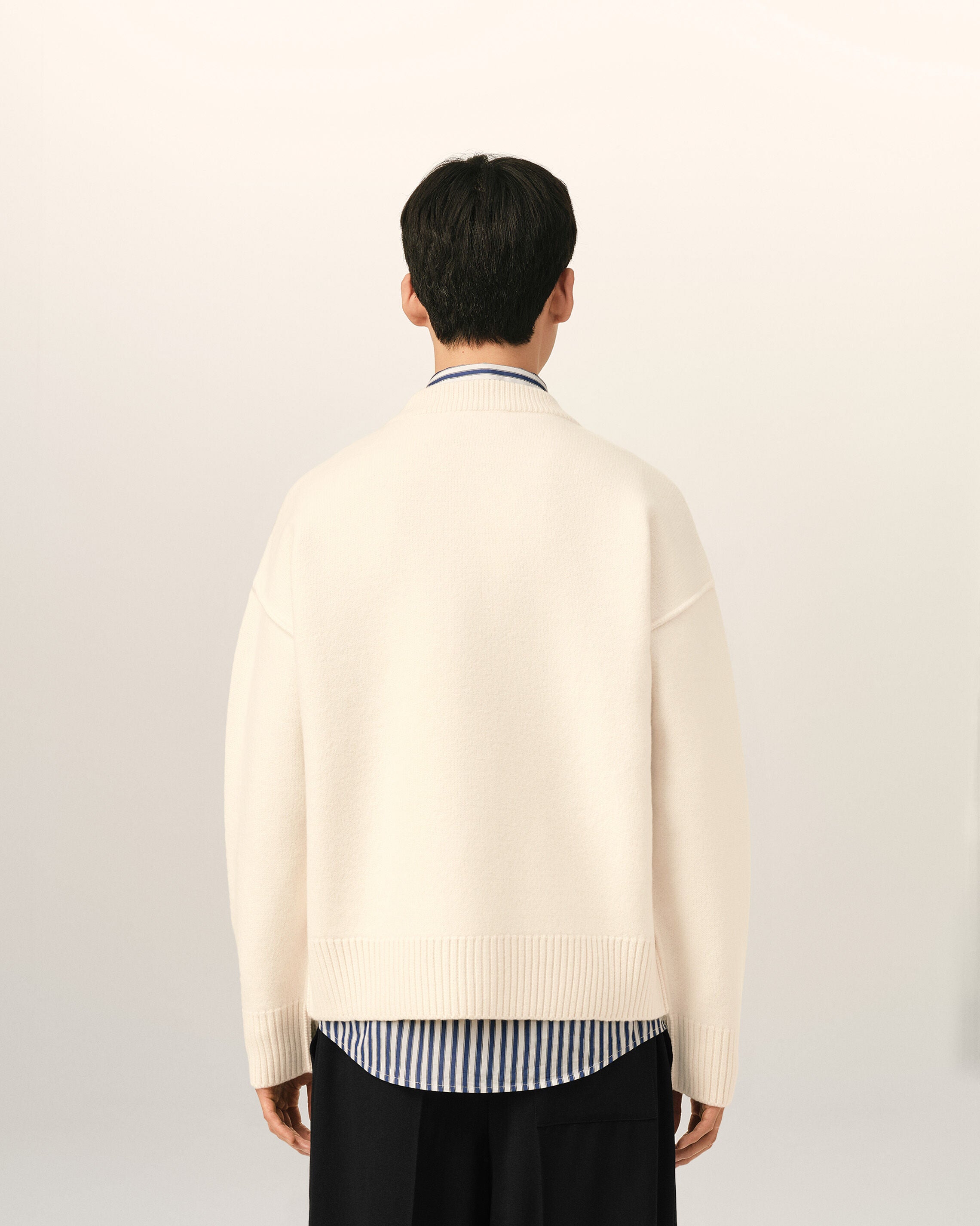 White Wool Ami De Coeur Cardigan - 5