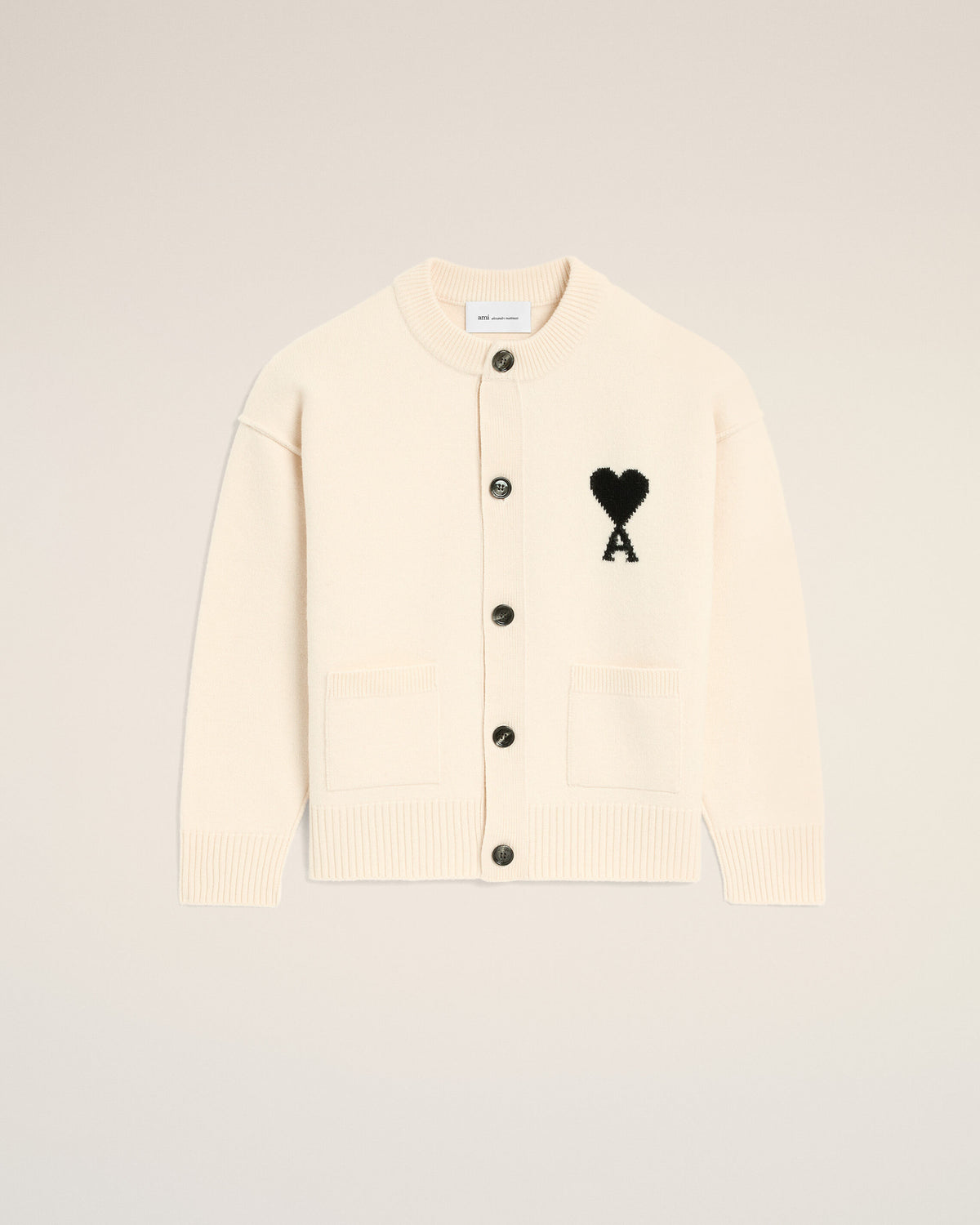 White Wool Ami De Coeur Cardigan - 1