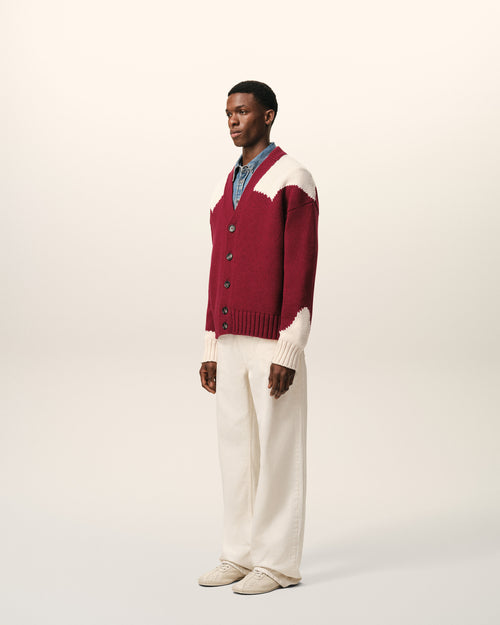 Red Wool Ami De Coeur Cardigan - 6 - Ami Paris