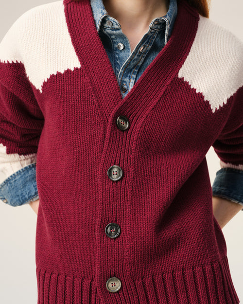 Red Wool Ami De Coeur Cardigan - 10 - Ami Paris