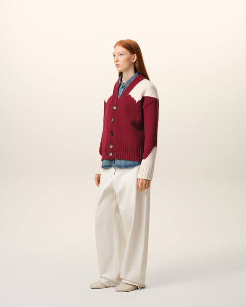 Red Wool Ami De Coeur Cardigan - 12 - Ami Paris