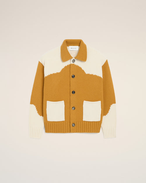                                 Yellow Wool Ami De Coeur Cardigan - 3                             - Ami Paris