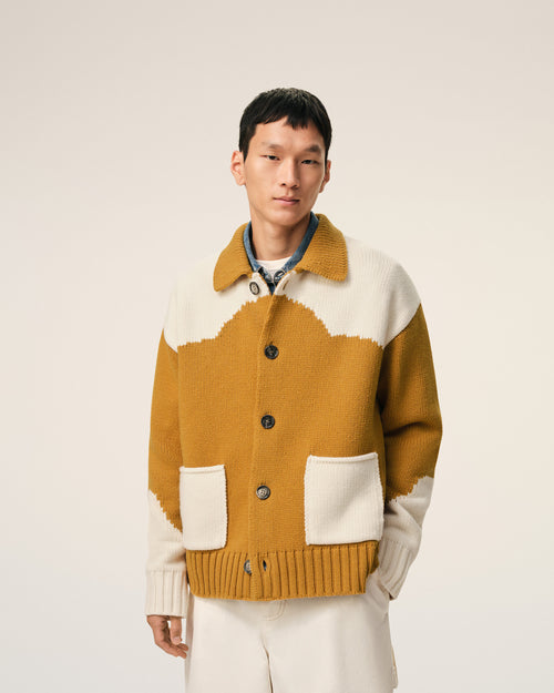 Yellow Wool Ami De Coeur Cardigan - 3 - Ami Paris