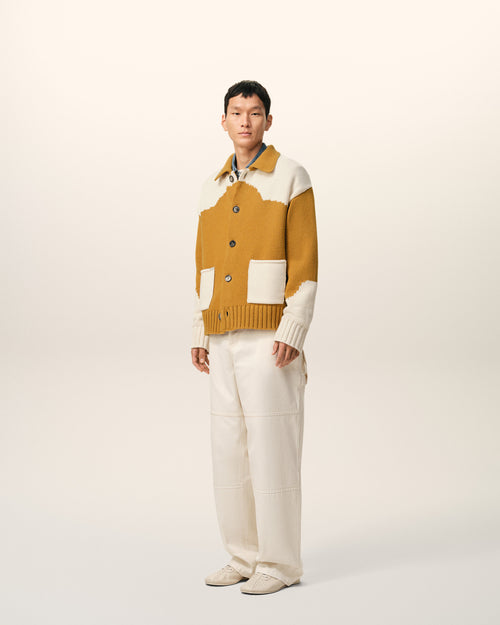 Yellow Wool Ami De Coeur Cardigan - 6 - Ami Paris