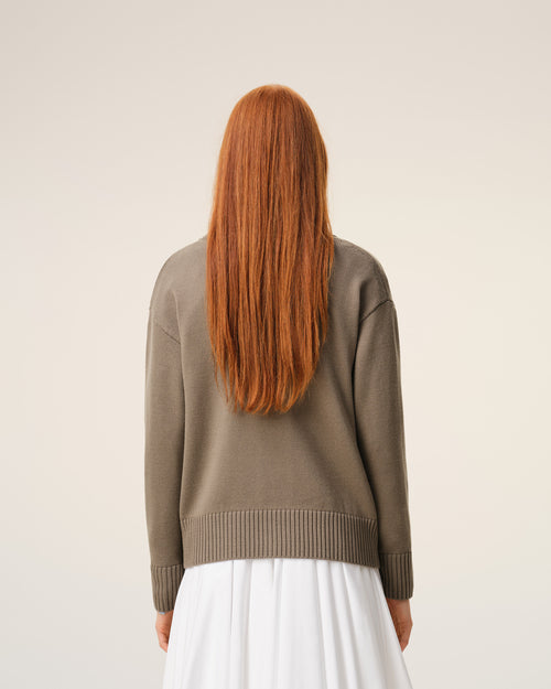 Cardigan Beige Ami De Coeur en Laine - Femme - 11 - AMI Paris - Ami Paris