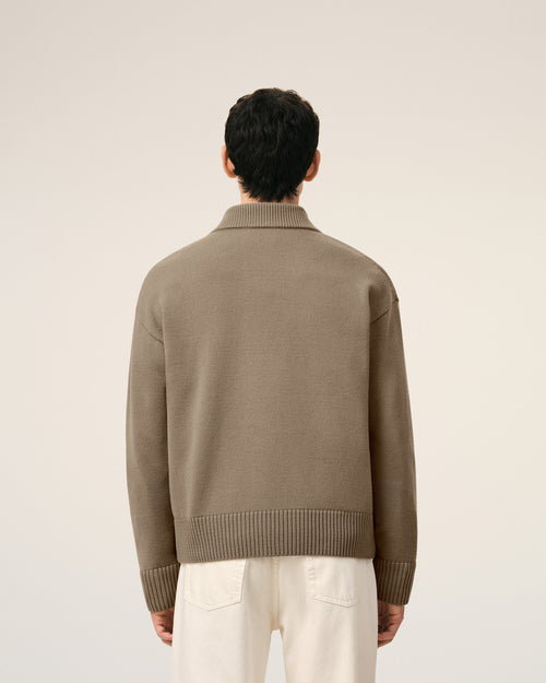Cardigan Beige Ami De Coeur en Laine - Homme - 5 - AMI Paris - Ami Paris