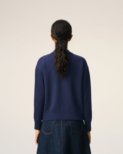 Blue Wool Ami De Coeur Cardigan - Woman - 11 - AMI Paris - Ami Paris