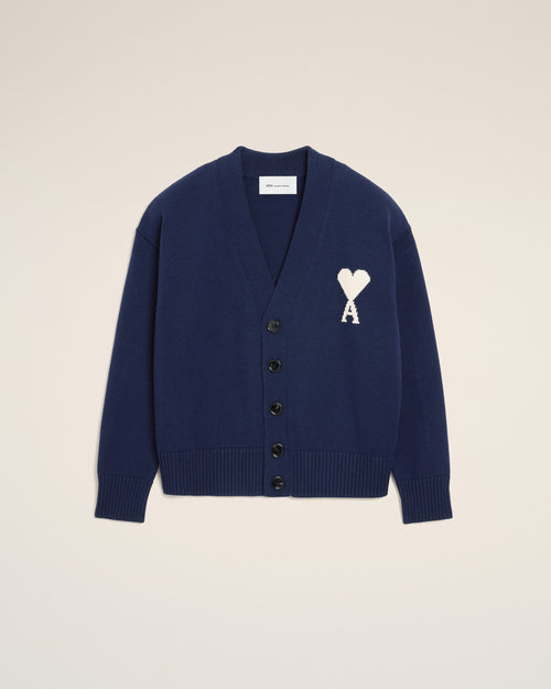                                 Blue Wool Ami De Coeur Cardigan - 3                             - Ami Paris