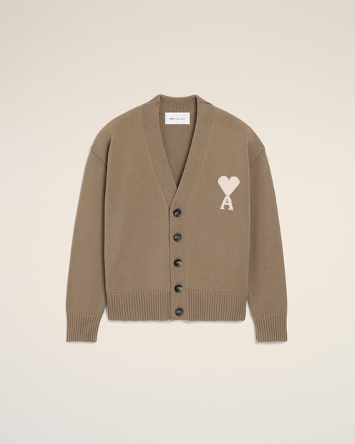                                     Beige Wool Ami De Coeur Cardigan - 3                                 - Ami Paris