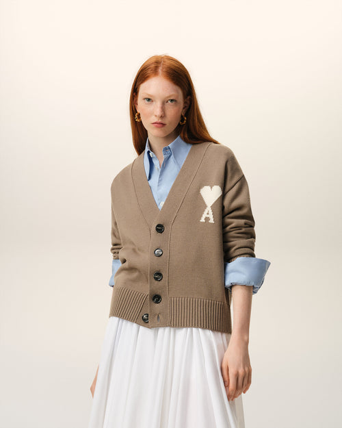                                 Cardigan Beige Ami De Coeur en Laine - 3                             - Ami Paris