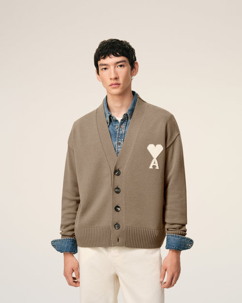 Cardigan Beige Ami De Coeur en Laine - Homme - 3 - AMI Paris - Ami Paris