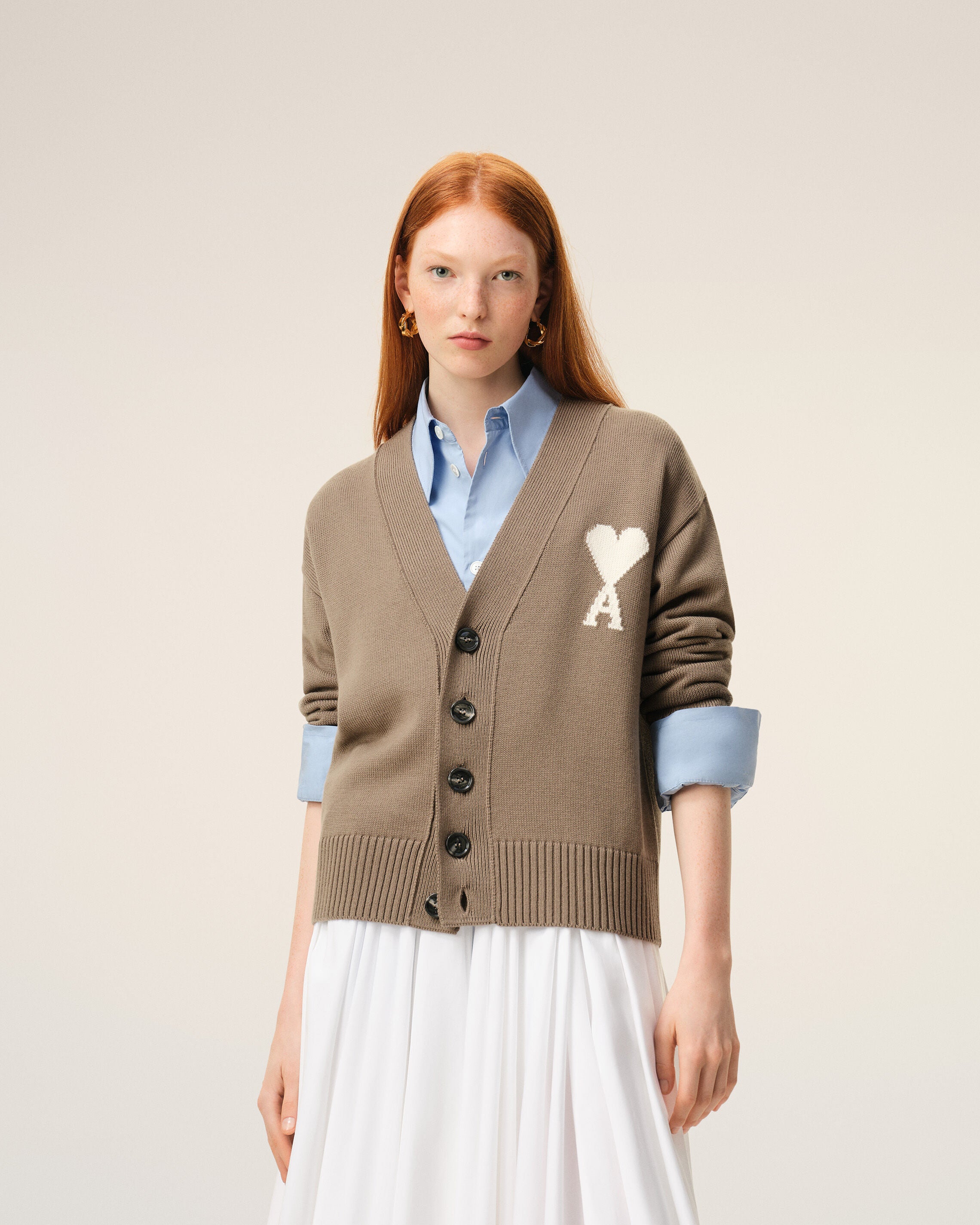 Beige Wool Ami De Coeur Cardigan - 7