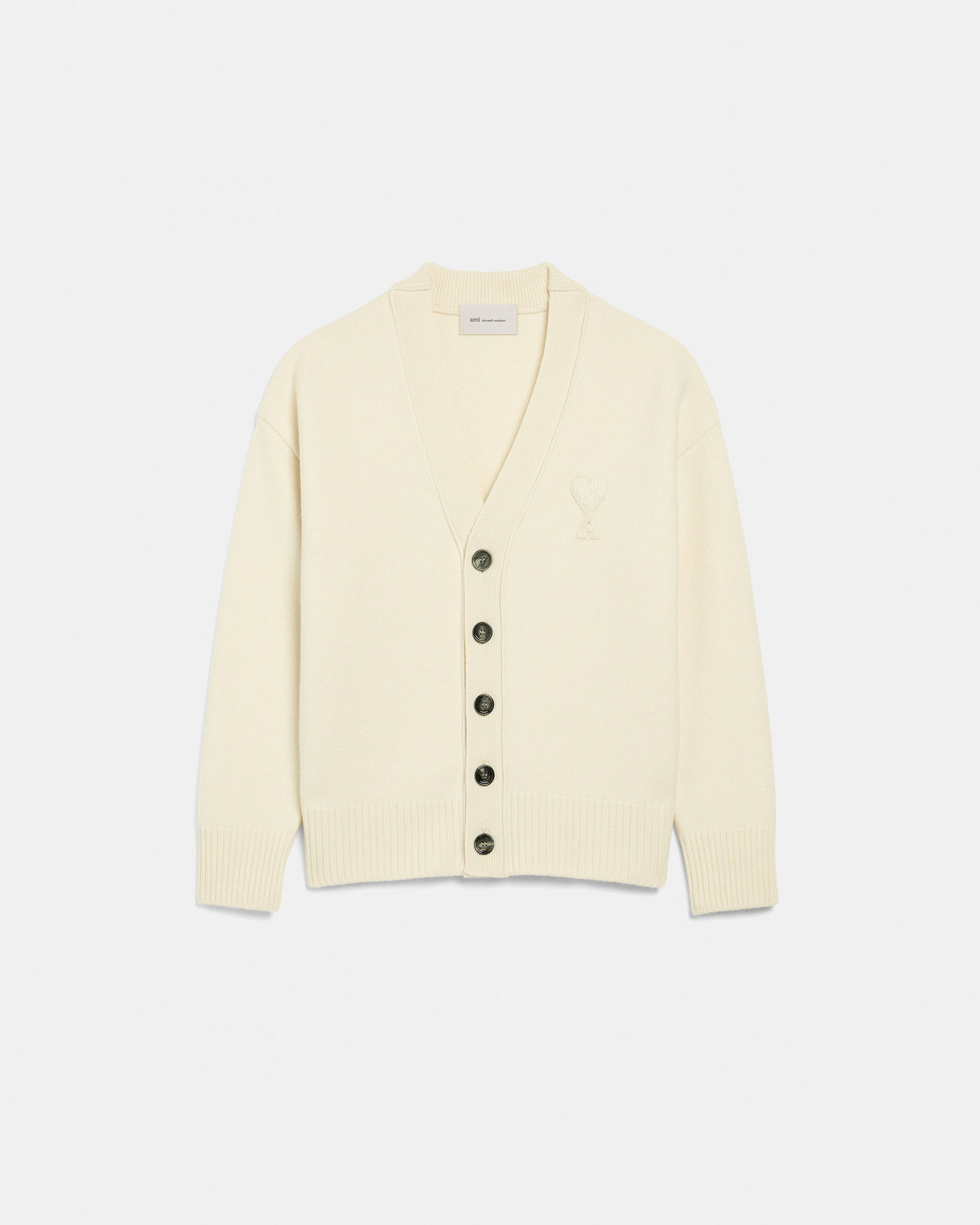 Cardigan blanc en laine patch Ami de Coeur - 7