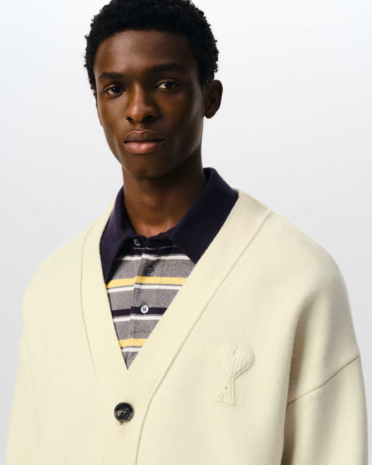 Cardigan blanc en laine patch Ami de Coeur - 4