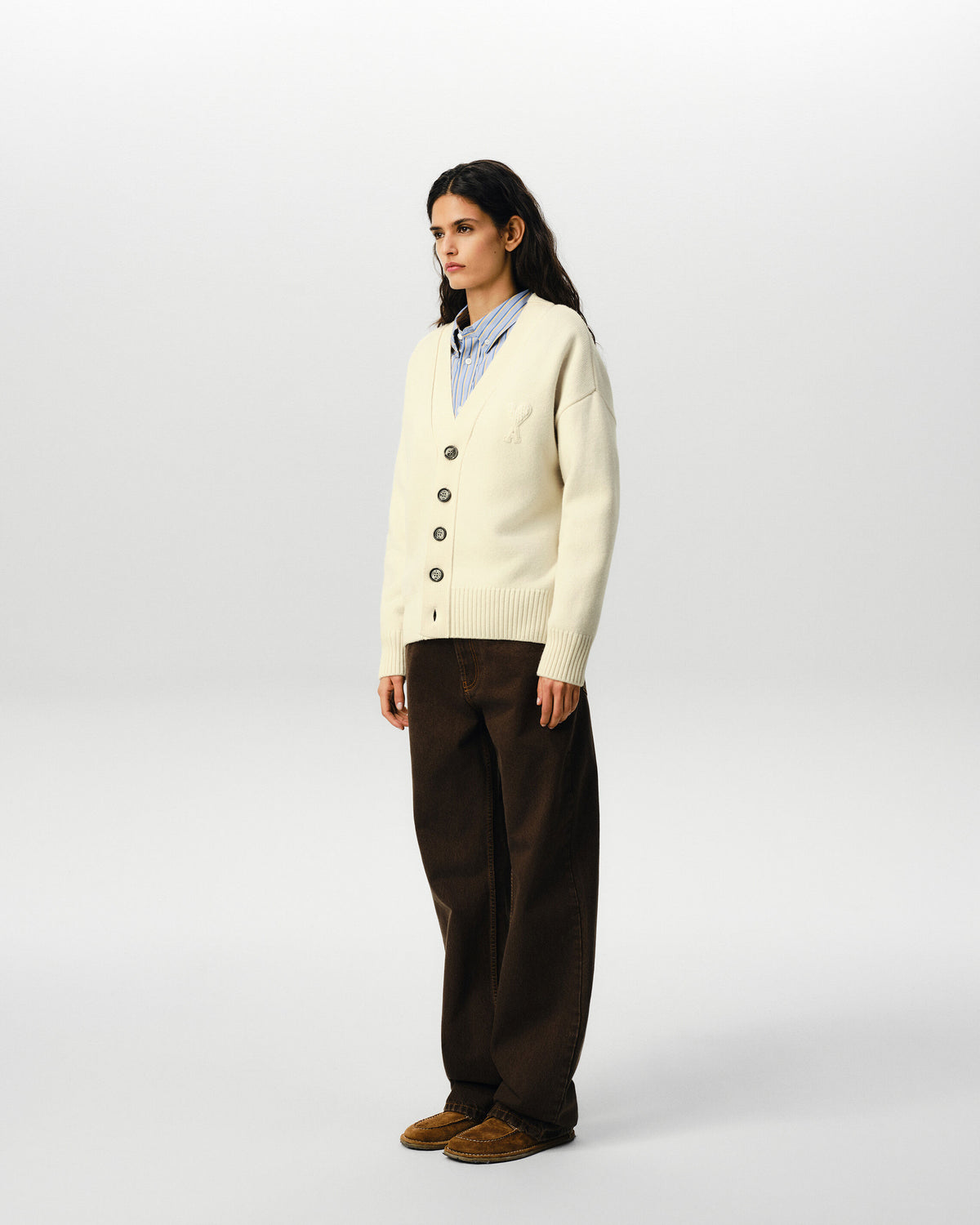 Cardigan blanc en laine patch Ami de Coeur - 12