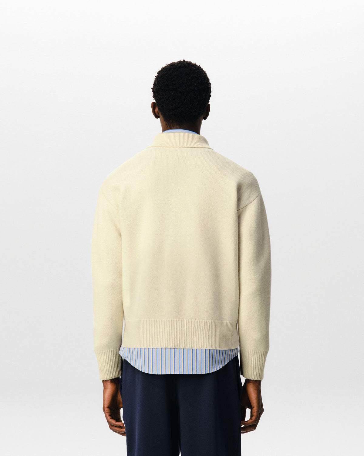 White wool cardigan with patch Ami de Coeur - 5