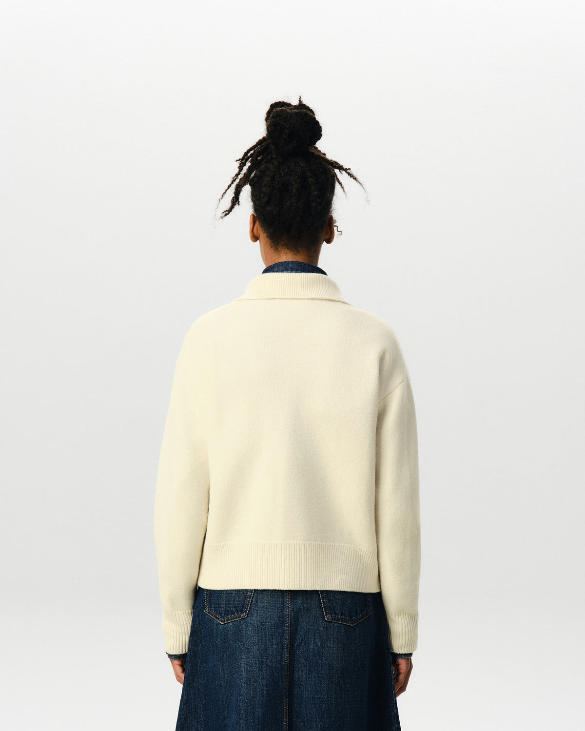 White wool cardigan with patch Ami de Coeur - 11