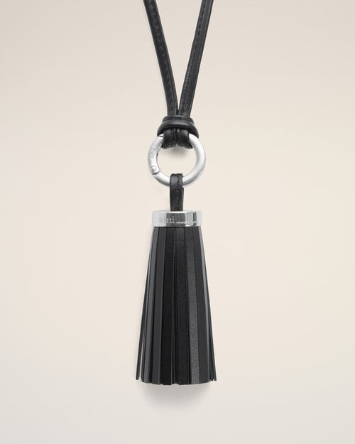 Black Leather Ami Pompom Keyring - 2 - Ami Paris