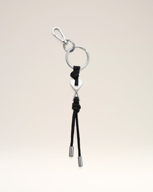                                Black Metal Ami De Coeur Charm Keyring - 3                             - Ami Paris