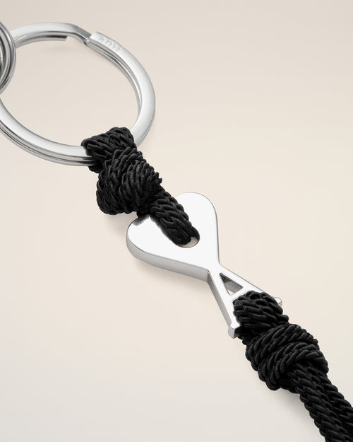 Black Metal Ami De Coeur Charm Keyring - Woman - 3 - AMI Paris - Ami Paris