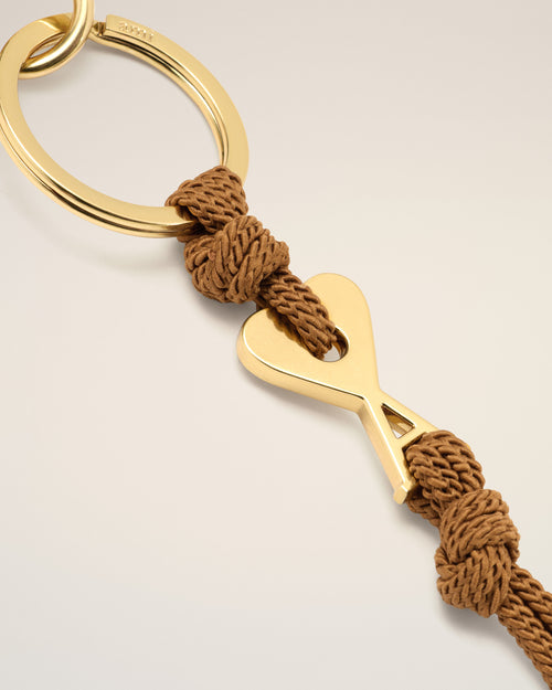 Brown Metal Ami De Coeur Charm Keyring - 2 - Ami Paris