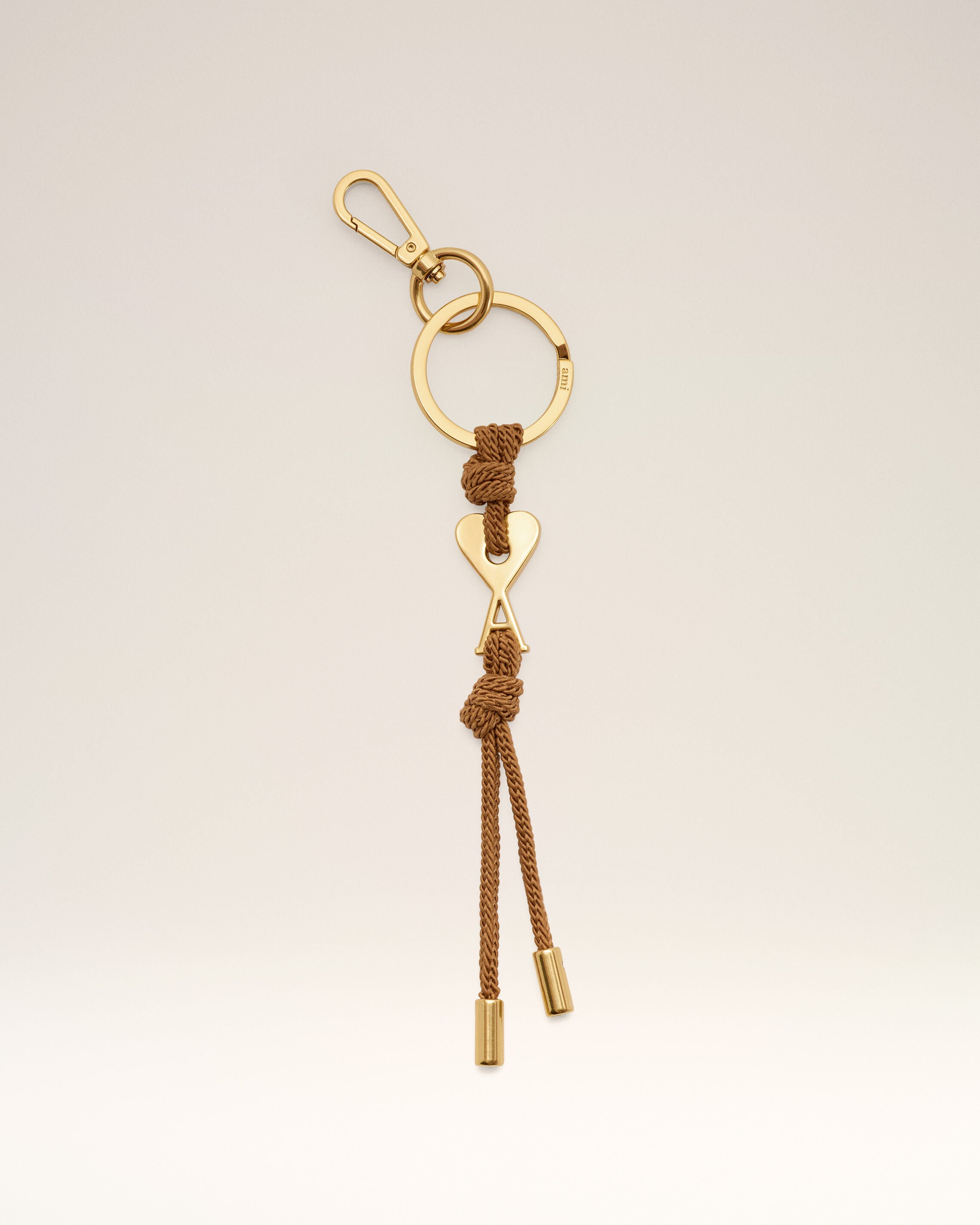 Brown Metal Ami De Coeur Charm Keyring - 4
