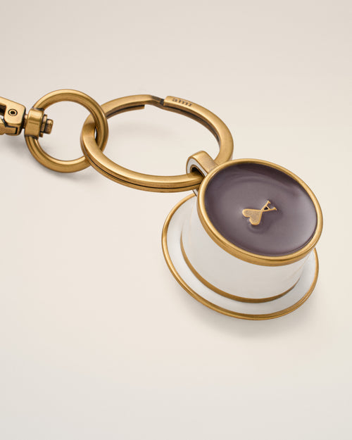 Gold Metal Ami De Coeur Coffee Cup Keyring - Man - 2 - AMI Paris - Ami Paris
