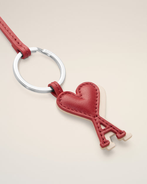 Red cowhide leather keyring with Ami de Coeur - Woman - 4 - AMI Paris - Ami Paris