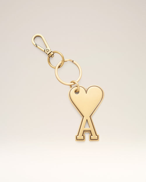 Yellow Metal Ami De Coeur Keyring - VIBRATED BRASS - Ami Paris