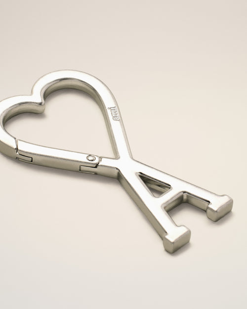                                 Silver Metal Ami De Coeur Hook Keyring - 3                             - Ami Paris