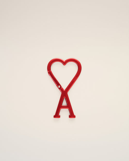 Red aluminium hook keyring with Ami de Coeur - Man - 1 - AMI Paris - Ami Paris