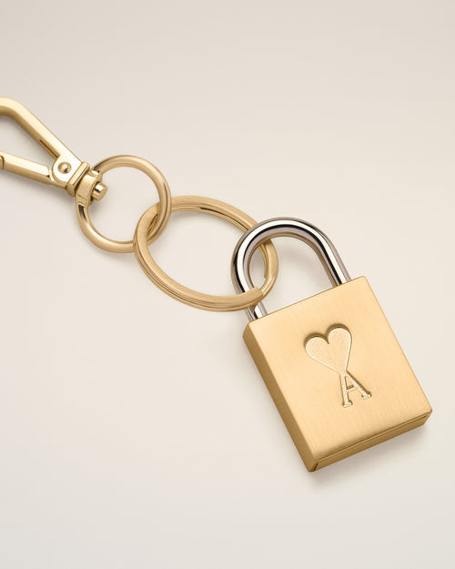                                     Gold Metal Ami De Coeur Padlock Keyring - 3                                 - Ami Paris