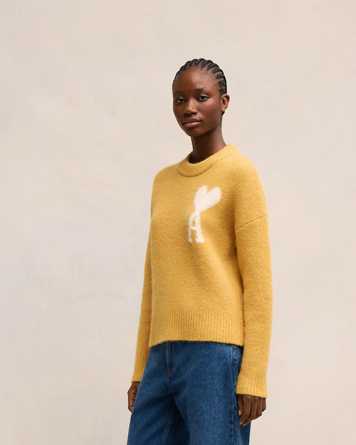 Pull Col Rond Ami de Coeur Ecru - Femme - 12 - AMI Paris - Ami Paris