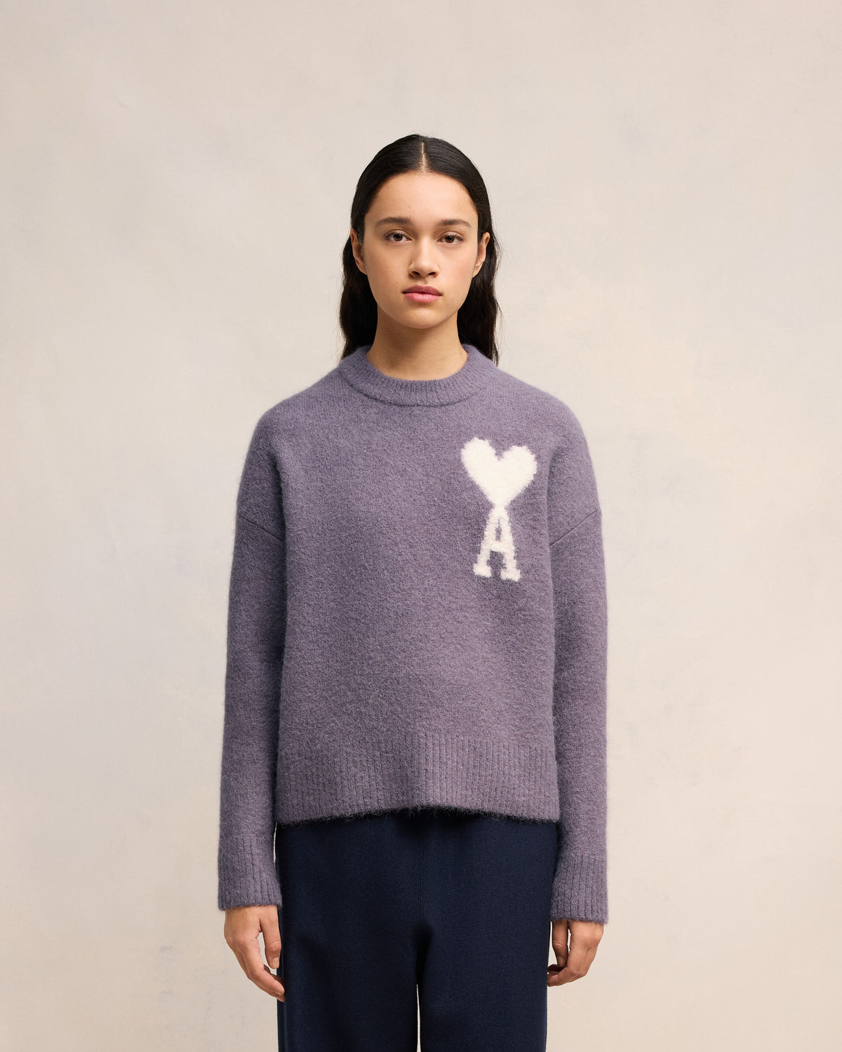 Pull Col Rond Ami de Coeur Ecru - 9