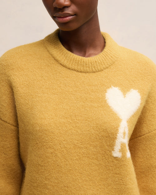 Pull Col Rond Ami de Coeur Ecru - Femme - 10 - AMI Paris - Ami Paris