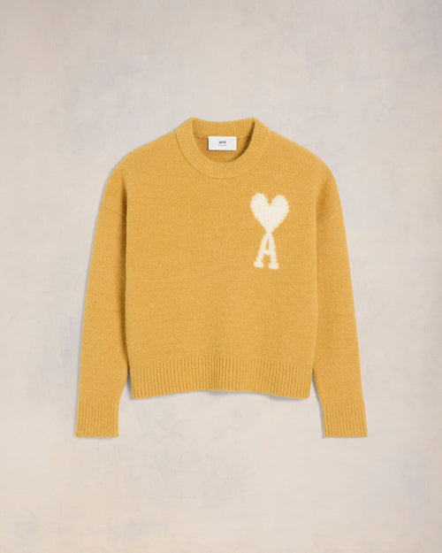 Pull Col Rond Ami de Coeur Ecru - Femme - 7 - AMI Paris - Ami Paris