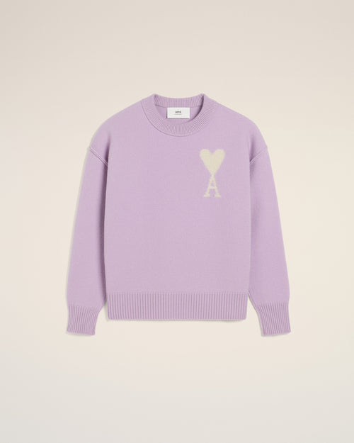 Pull Violet Ami de Coeur En Laine - Homme - 1 - AMI Paris - Ami Paris