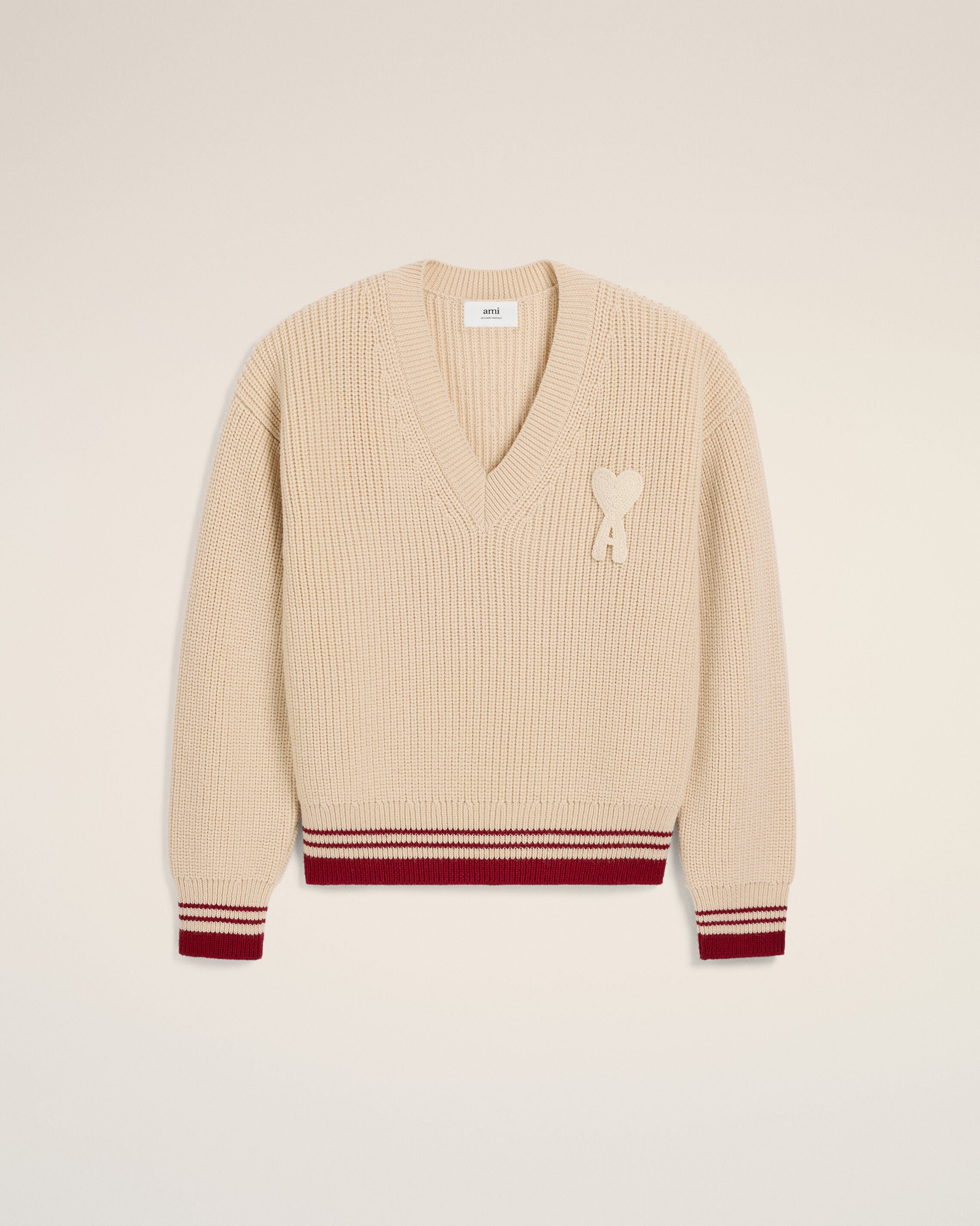 超美品 ami アミパリス ベージュ Vネック ノースリーブ ニットベスト 超美品 ami アミパリス ベージュ Vネック ノースリーブ ニットベスト