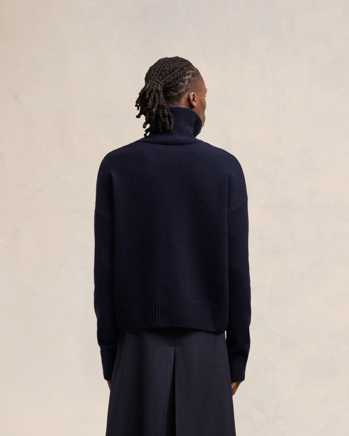 Pull Col Cheminée Ami de Coeur Embossé - Homme - 5 - AMI Paris - Ami Paris