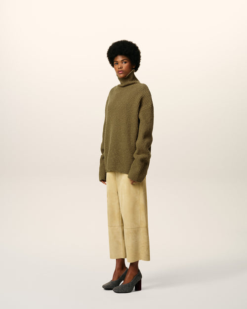 Green Wool Funnel Neck Sweater - 12 - Ami Paris