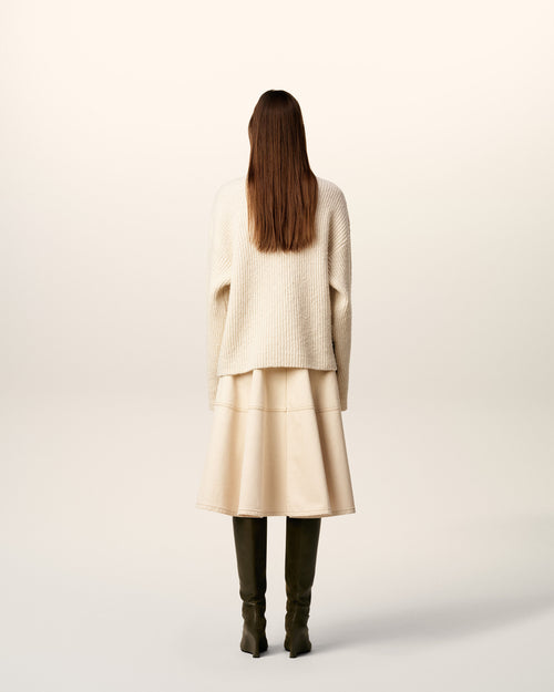 White Wool Funnel Neck Sweater - 11 - Ami Paris