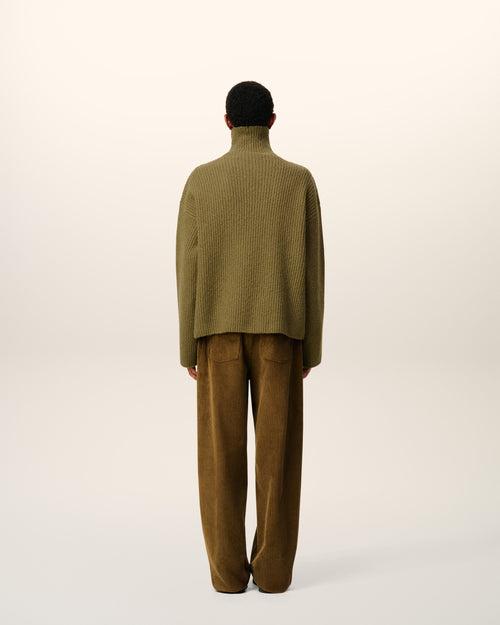 Green Wool Funnel Neck Sweater - 5 - Ami Paris