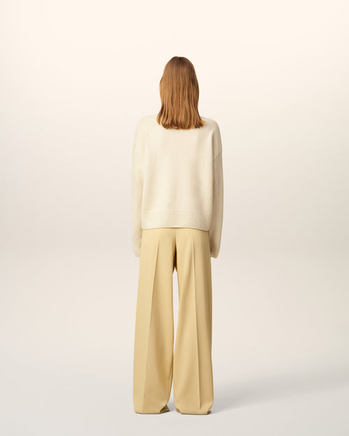 Jersey de cuello embudo Ami de Cœur de lana blanca - 11 - Ami Paris