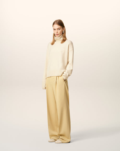 Jersey de cuello embudo Ami de Cœur de lana blanca - 12 - Ami Paris